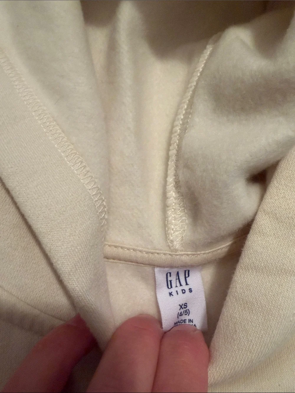 GAP Cream Zip-Up Hoodie gender neutral
